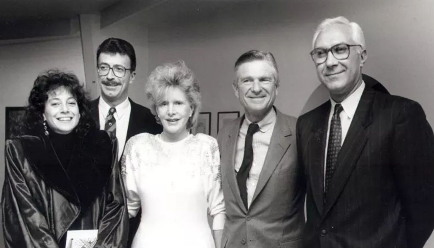Marco Rivetti in 1986 in New York at the Guggenheim, the President of the Guggenheim, and his wife